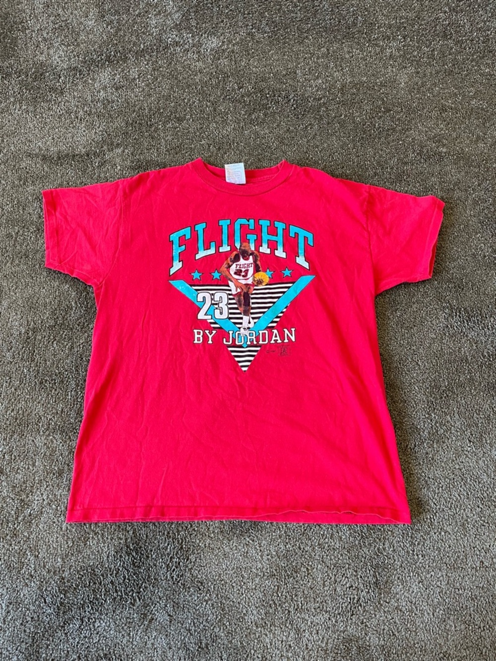 Vintage 1990 Michael Jordan Flight 23 T-Shirt Red USA Made XL